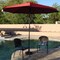 Hiland Solar Market Umbrella with LED Lights in Red with  Base MKC-UMB-R - alternate 6